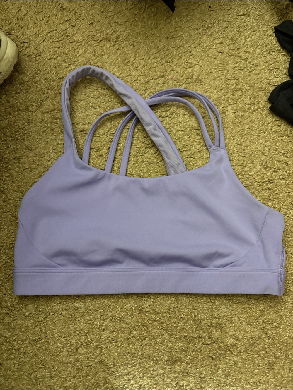 Athleta Lavender Purple Strappy Back Sports Bra Size Medium